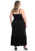 Vestido  Plus Size Longo Alcinha Três Marias Preto Juquitiba Brasil - Marca Juquitiba Brasil