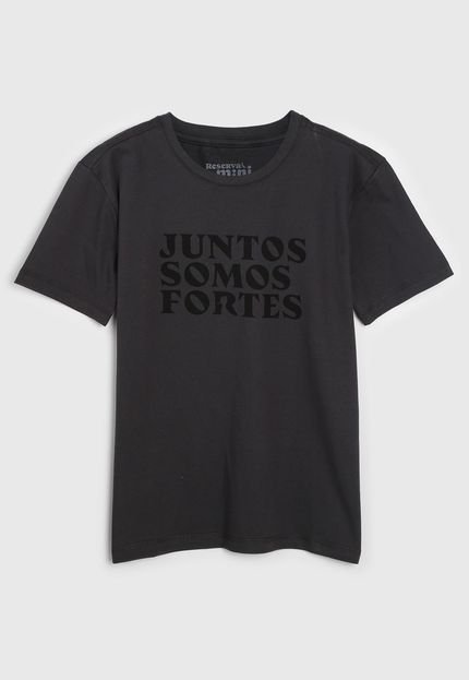 Camiseta Reserva Mini Infantil Juntos Somos Fortes Grafite - Marca Reserva Mini