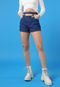 Short Jeans Forever 21 Cut Out Azul - Marca Forever 21