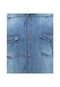 Camisa Jeans Recorte Costas Azul - Marca Basthianna