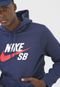 Blusa de Moletom Flanelada Fechada Nike SB Icon Hoodie Po Essnl Azul-Marinho - Marca Nike SB