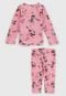 Pijama Elian Longo Infantil Full Print Rosa - Marca Elian