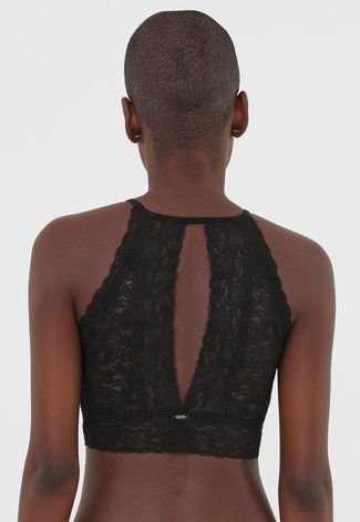 Bralette renda halter preto, Soutiens