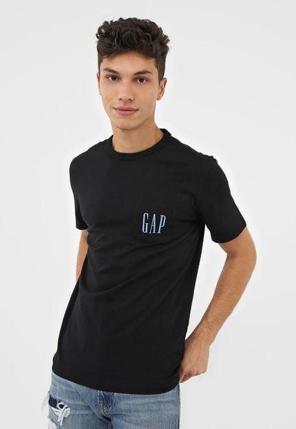 Camiseta GAP Logo Bordado Preta - Marca GAP