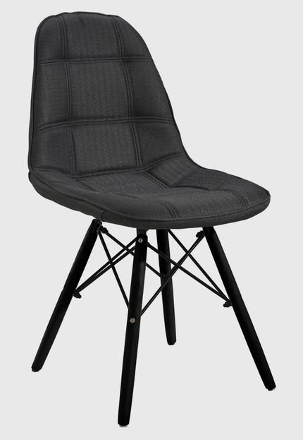Cadeira Quadra Linho Base Madeira Preta OrDesign - Marca Ór Design