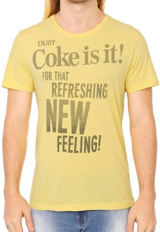 Camiseta Coca-Cola Jeans Lettering Amarela