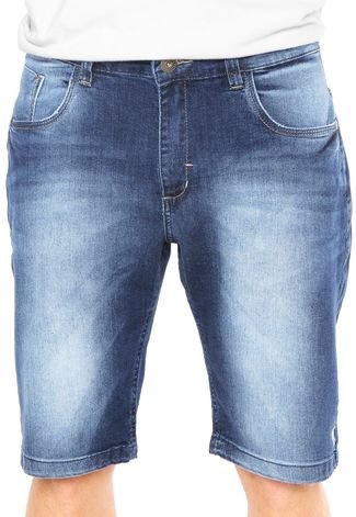 Bermuda Jeans Polo Wear Reta Estonada Azul