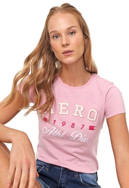 Camiseta Aeropostale Bordada Rosa - Marca Aeropostale