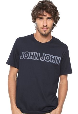Camiseta John John Logo Azul-Marinho - Compre Agora