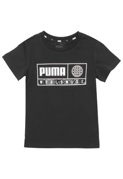 Camiseta Puma Menino Frontal Preta - Marca Puma