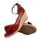 Sandália Anabela Feminina Plataforma CM Calçados Macia Juta Corda Natural Camurça Laço Nó Vermelho - Marca Monte Shoes