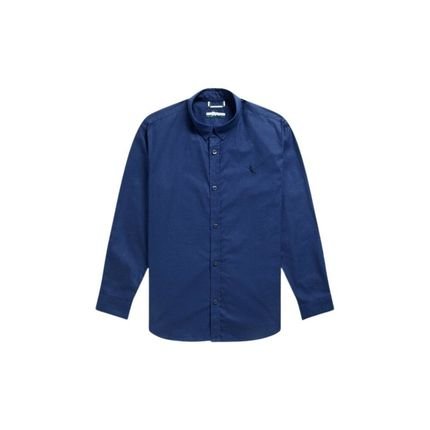 Camisa Ml Social Lisa Reserva Mini Azul Marinho - Marca Reserva Mini