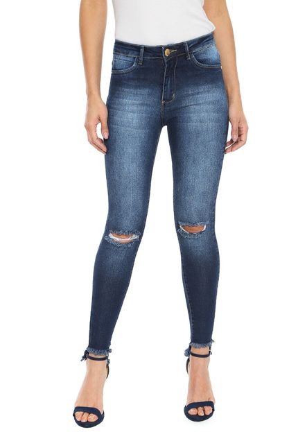 Calça Jeans Planet Girls Skinny Assimétrica Azul - Marca Planet Girls