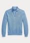 Suéter Tricot Polo Ralph Lauren Zíper Azul - Marca Polo Ralph Lauren