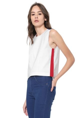 Regata Calvin Klein Jeans Color Block Branca/Azul-marinho