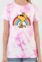 Camiseta Snoopy Tie Dye Woodstock Rosa - Marca Snoopy by Fiveblu
