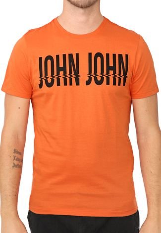Camiseta John John Estampada Laranja - Compre Agora