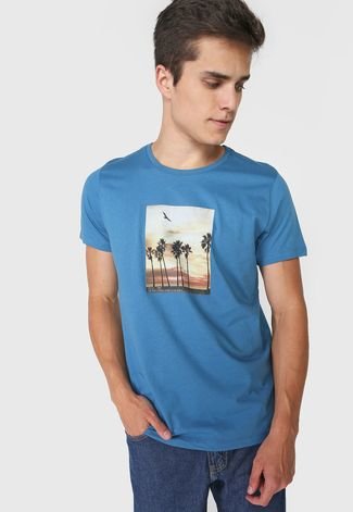 Camiseta Colcci Estampada Azul