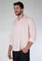 Camisa Colcci Comfort Bordado Rosa - Marca Colcci