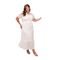 Vestido Plus Size Renda com Meia Vista  Off White - Marca Predilects Plus