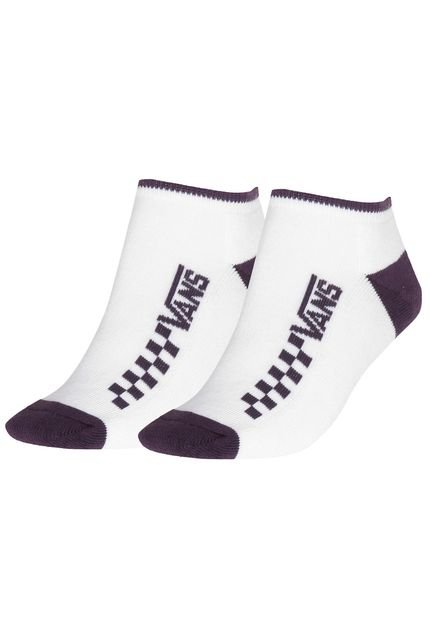 Meia Vans Soquete Lolo Ankle Sock Branca/Roxa - Marca Vans