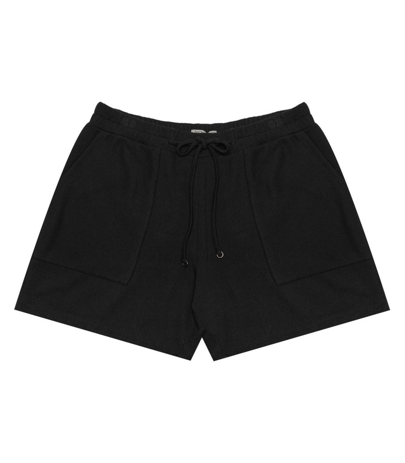 Shorts Feminino Plus Size Em Moletinho Secret Glam Preto - Marca Secret Glam