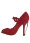 Peep Toe Di Cristalli Boneca Vermelho - Marca Di Cristalli