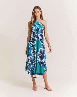 Vestido Midi Estampado Janyr - Verde