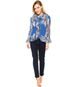 Blusa Manga Longa Facinelli by MOONCITY Floral Azul - Marca Mooncity