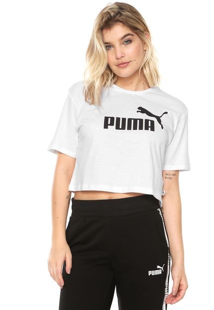 Blusa Cropped Puma Essentials  Branca - Marca Puma