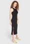 Vestido Colcci Midi Canelado Preto - Marca Colcci