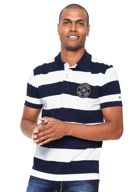 Camisa Polo Tommy Hilfiger Estampada Azul - Marca Tommy Hilfiger