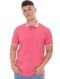 Polo Reserva Masculina Pima Cotton Piquet Melange Collar Rosa Escuro - Marca Reserva