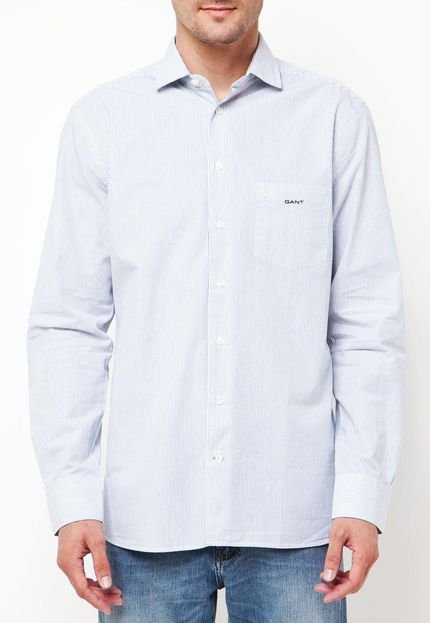 Camisa Gant Maine Poplin Spread Listra - Marca Gant