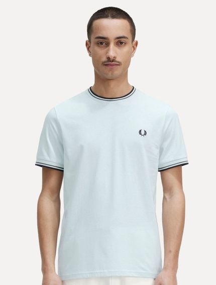 Camiseta Fred Perry Masculina Regular Twin Tipped Azul Claro - Marca Fred Perry