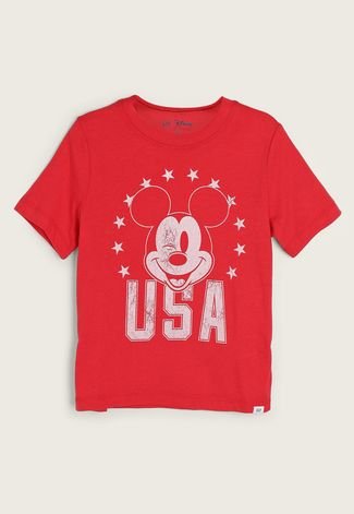 Camiseta Infantil GAP Mickey Mouse Vermelha