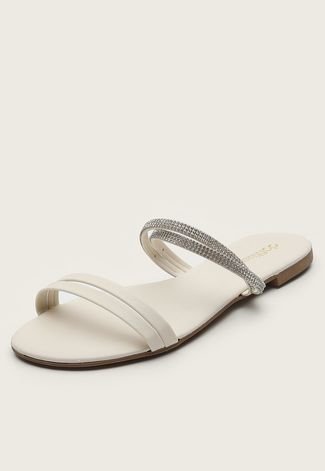 Sandália DAFITI SHOES Tiras Off-White - Compre Agora