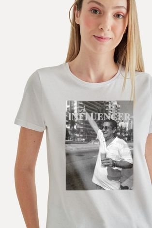 Camiseta Feminina Zeca Influencer Meme Reserva Branco