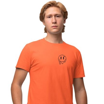 Camisa Camiseta Genuine Grit Masculina Estampada Algodão 30.1 Smile - G - Laranja - Marca Genuine