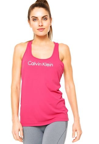 Regata Calvin Klein Performance CK Logo Refletivo Rosa