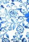Capa Almofada Poliéster  Blue Flowers Azul - Marca Urban