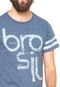 Camiseta FiveBlu Manga Curta Brasil Azul/Branca - Marca FiveBlu