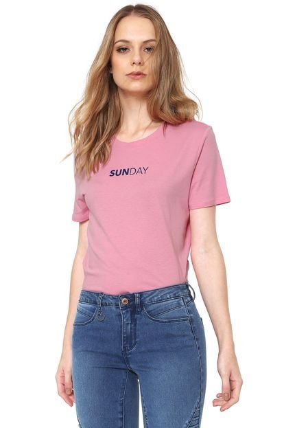 Camiseta Only Sunday Rosa - Marca Only