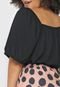 Blusa Cropped AMBER Curves Plus Size Lisa Preta - Marca AMBER Curves