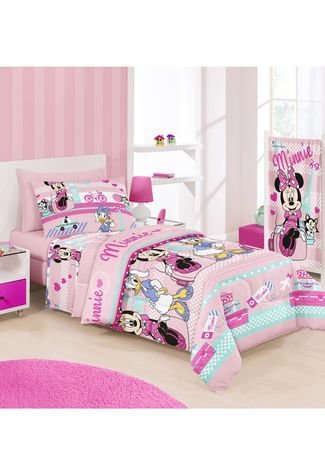 Jogo de Cama Infantil Disney Princess Garden Rosa - Santista em