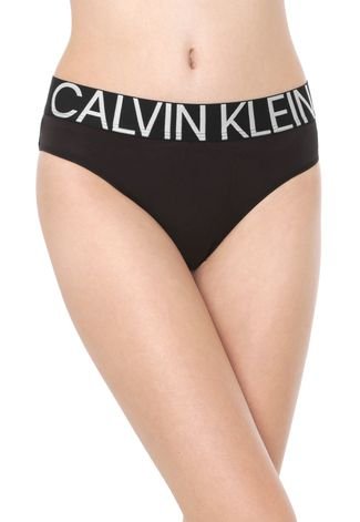 Calcinha Calvin Klein Underwear Tanga Statement Preta