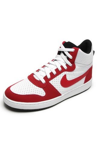 Tênis Nike Sportswear Court Borough mid Branco/Vermelho