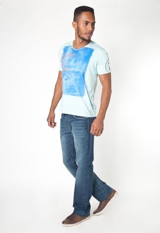 Calça Jeans Calvin Klein Jeans Reta Easy Stone Azul