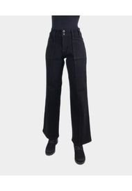 Jeans Wide Leg Costura Delantera Negro Tentation
