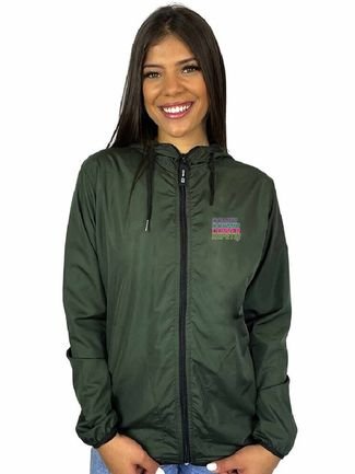 Jaqueta Corta Vento Feminino Corrida Verde Militar WSS Rotina